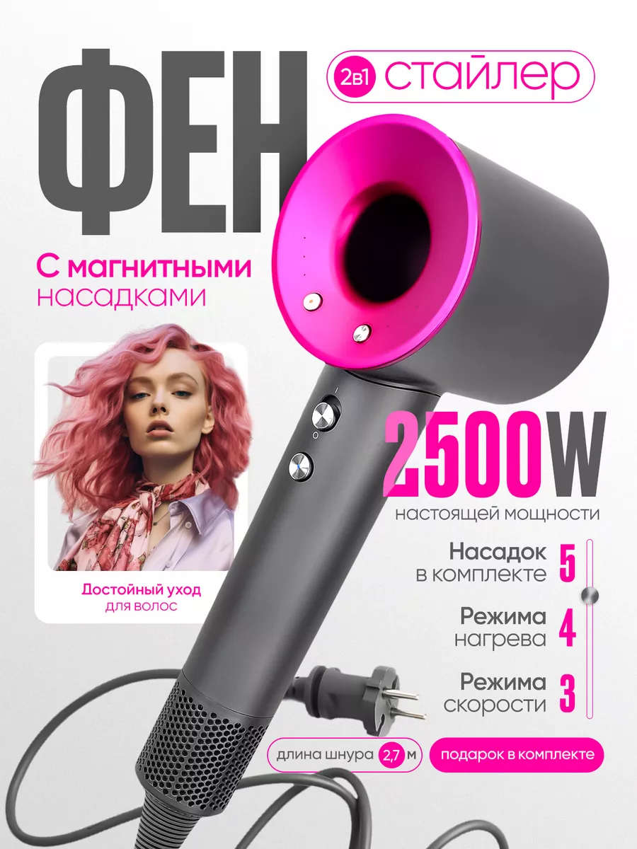 Фен для волос профессиональный с насадками ElectroForce купить по цене 1  860 ₽ в интернет-магазине Wildberries | 220625278