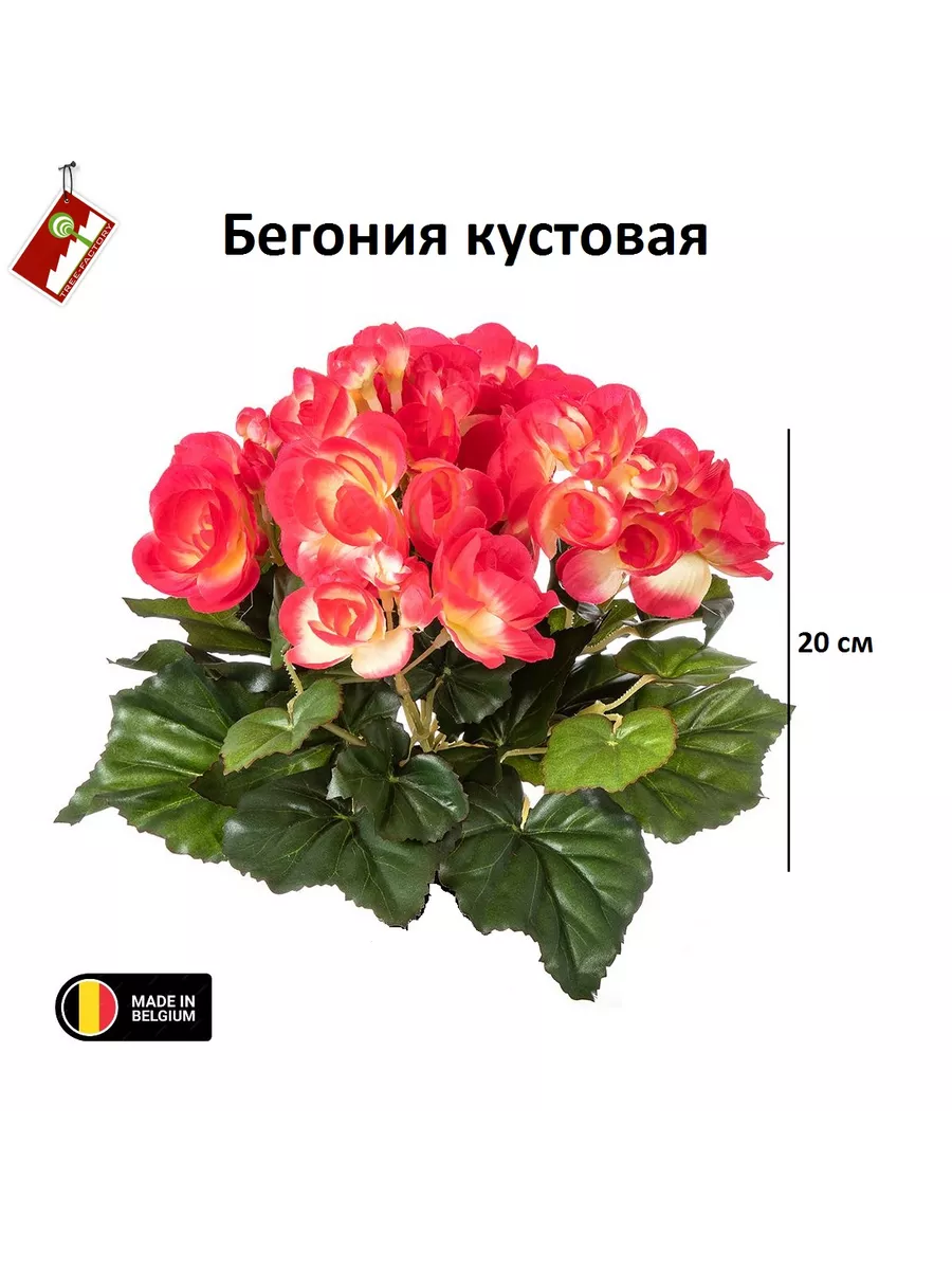 Бегония кустовая цветок искусственный 24 см Tree Factory купить по цене 1  241 ₽ в интернет-магазине Wildberries | 221842729