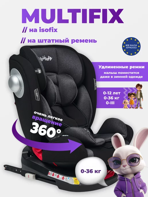 VipBaby Автокресло поворотное детское 0-36 кг Isofix, MultiFix