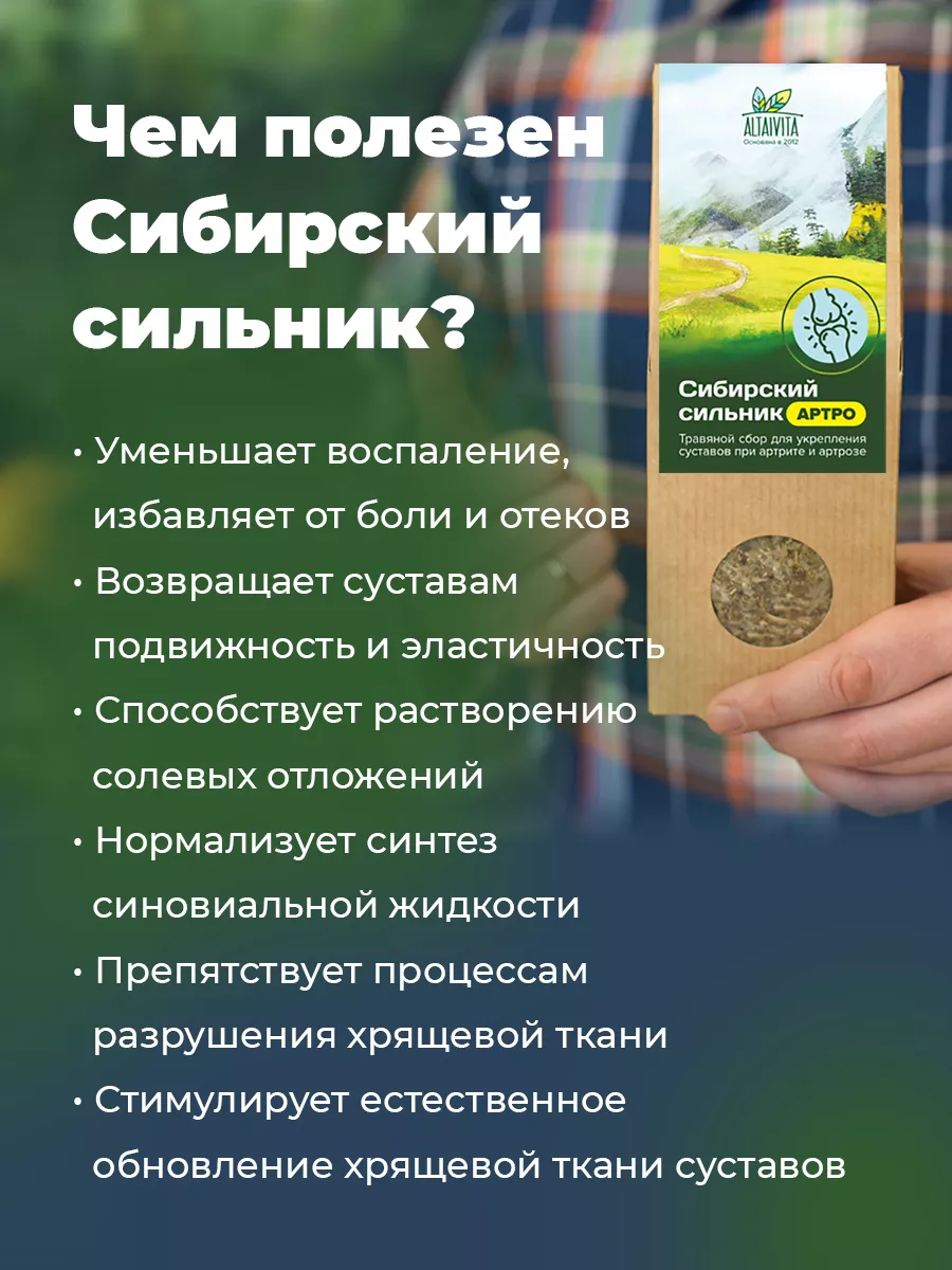 Травяной чай Сибирский сильник для суставов россыпью 100г ALTAIVITA купить  по цене 1 164 ₽ в интернет-магазине Wildberries | 222246320