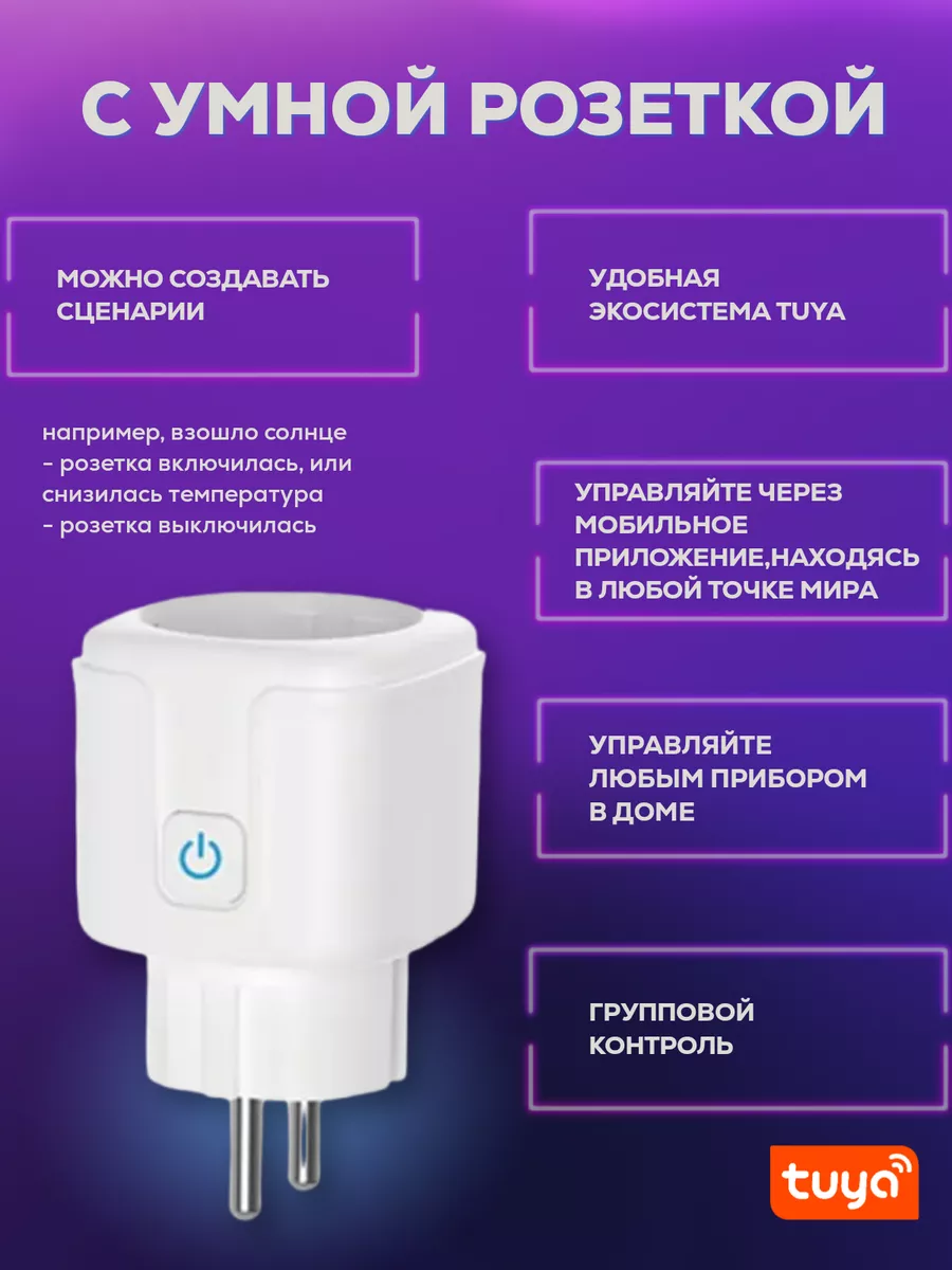 WiFI розетка 18 ампер (работает с Алисой и Марусей) 3 штуки