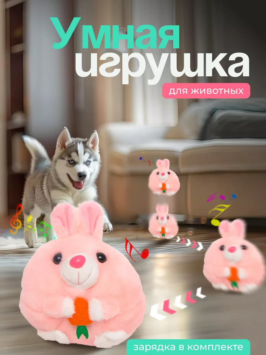 Игрушка для собак интерактивный зайчик купить по цене 39,59 р. в  интернет-магазине Wildberries в Беларуси | 226365204