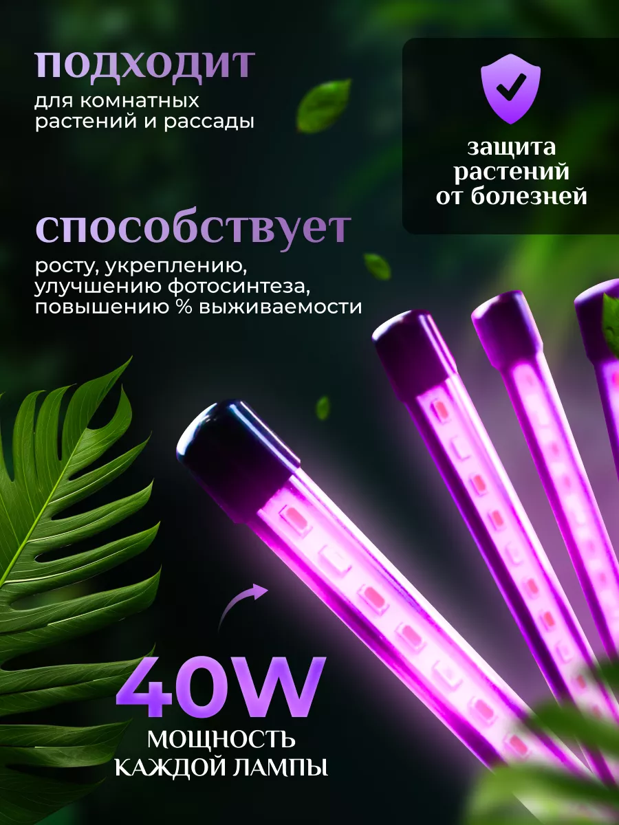 Фитолампы для растений купить по цене 947 ₽ в интернет-магазине Wildberries  | 227805379