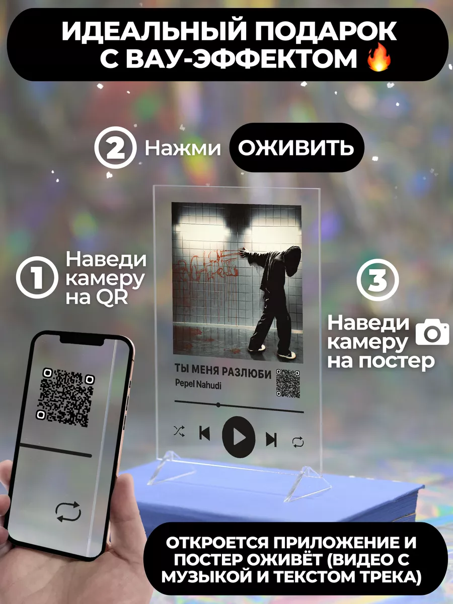 Оживающий Spotify постер на стекле PepelNahudi Giftdose купить по цене 565  ₽ в интернет-магазине Wildberries | 228372379