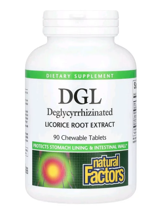 Natural Factors DGL, безопасный и эффективный экстракт солодки, 90 таблеток