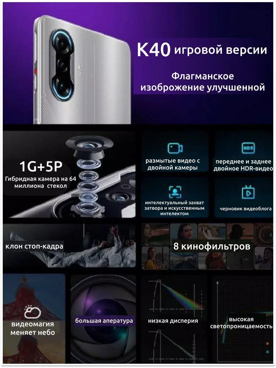 Смартфоны Xiaomi Redmi K40 gaming 8 ГБ 256 ГБ TopTrend купить по цене 18  144 ₽ в интернет-магазине Wildberries | 229802450