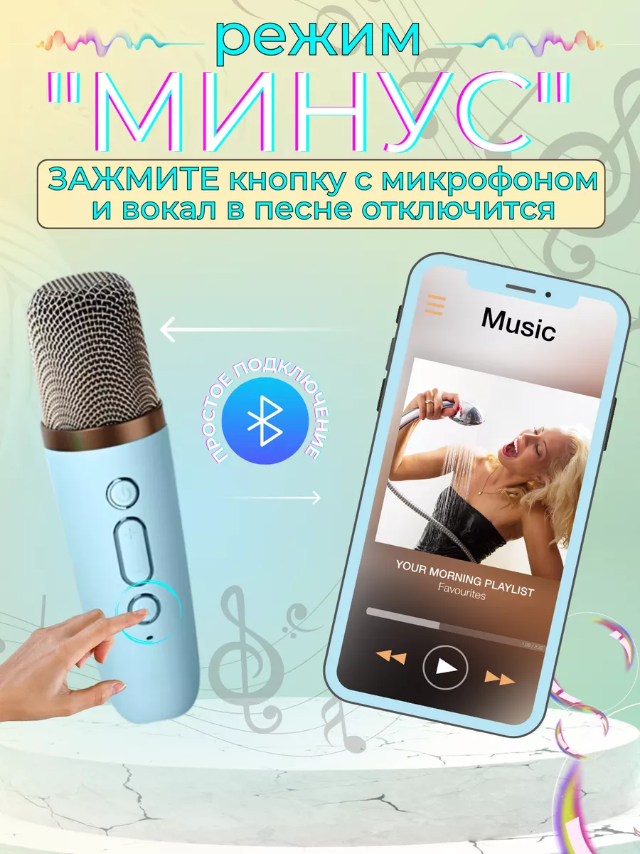 Музыкальная беспроводная колонка с микрофонами Modern technology купить по  цене 36,59 р. в интернет-магазине Wildberries в Беларуси | 230735168