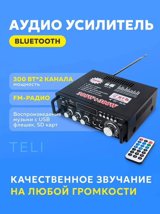 EASES Аудио Bluetooth усилитель TeLi 2-канальный 300 Вт + 300 Вт